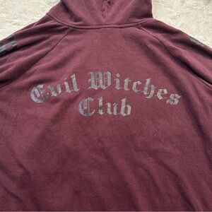 Disney Villains - Evil Witches Club Maroon Zip Up Hoodie (Wear/Flaws) - Size 3